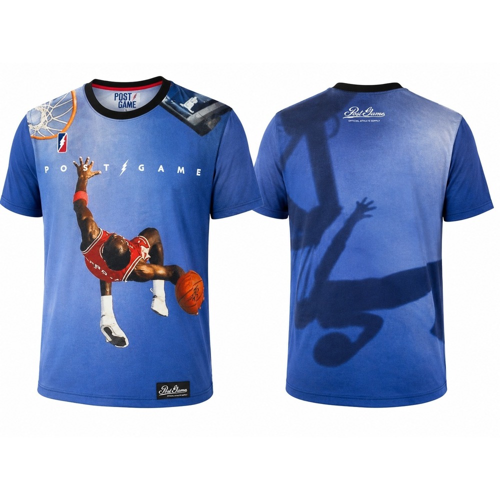Post Game Michael Jordan 1988 Dunk Contest‎ Graphic T-Shirt Mens Large Blue